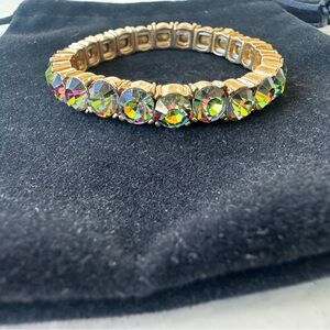 NWOT Gold Stretch Bracelet with Volcano  Rhinestones